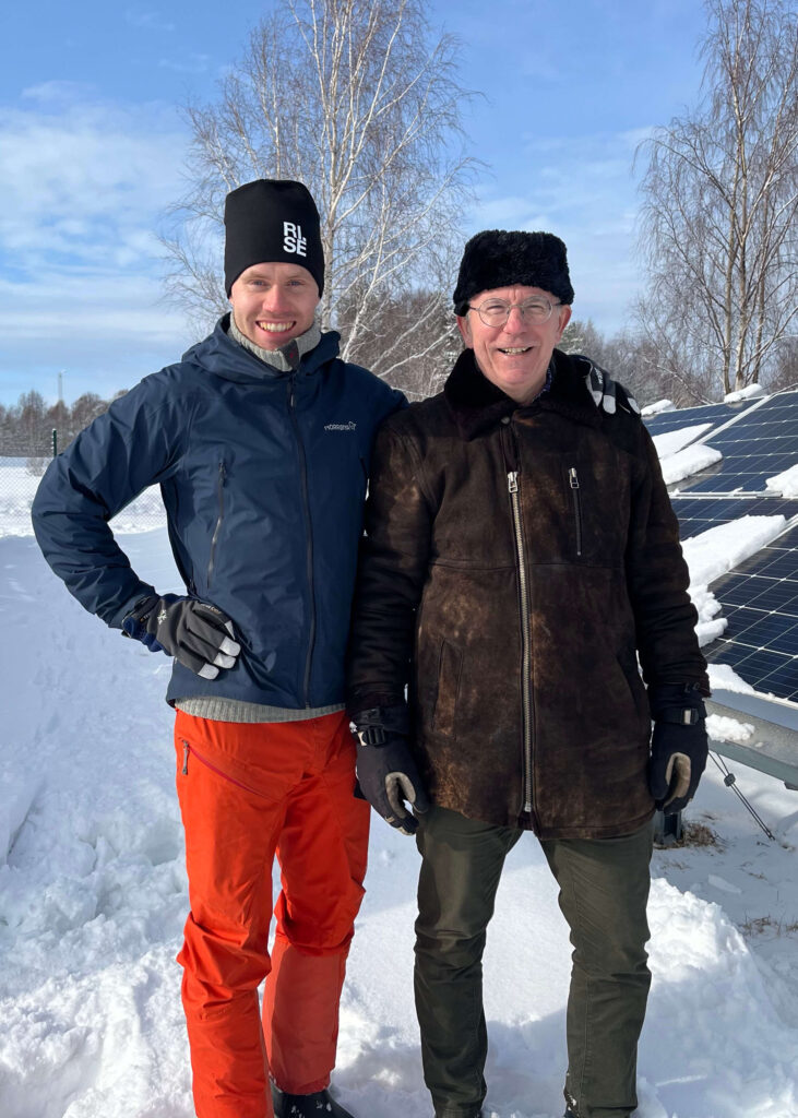 Luleå Energi solcellspark. Gustav och Bengt Stridh.